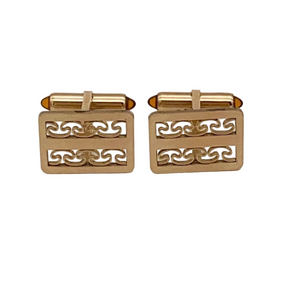 Vintage Krementz gold patterned cuff links
